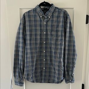 J. Crew Blue & Grey Plaid Men's Slim Fit Shirt